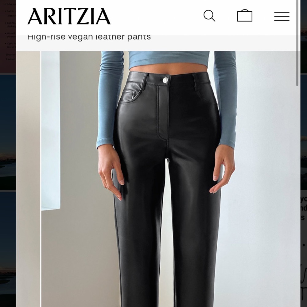 Aritzia Melina Pant - High-rise vegan leather pant